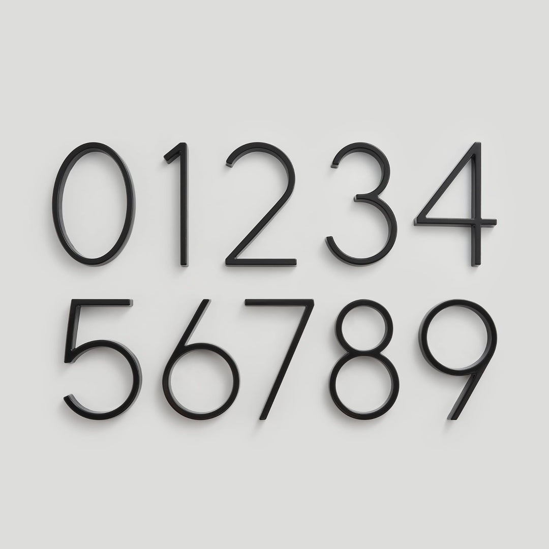 Design Number – OBRE House Numbers – Elegant Black Finish for Outdoors