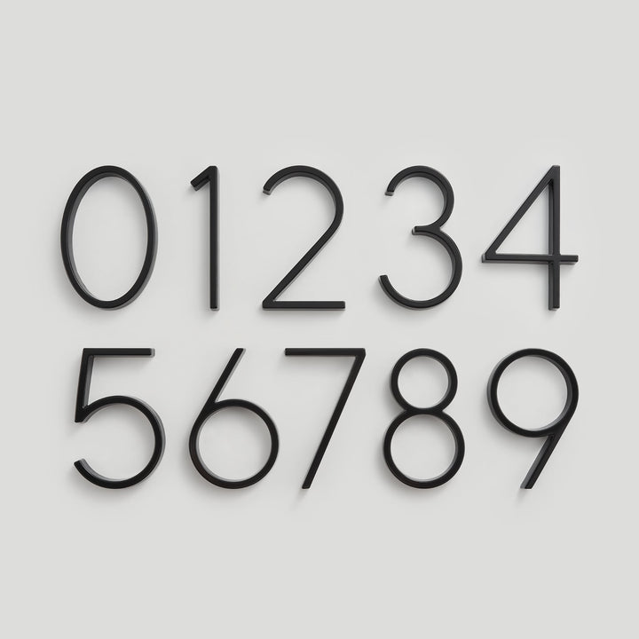 Design Number – OBRE House Numbers – Elegant Black Finish for Outdoors