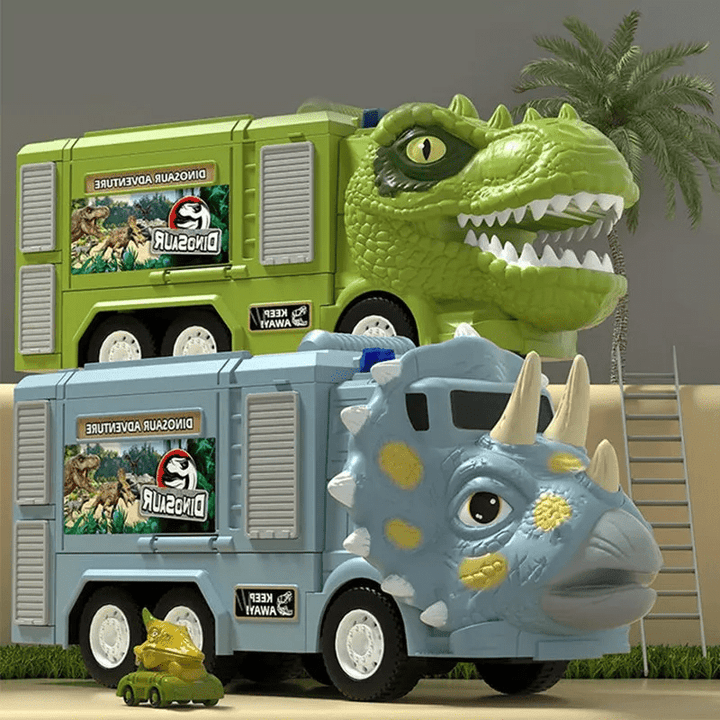 Interactive Dinosaur Hauler with Lights and Sounds - Safe and Durable - Transport Vehicle and Storage Box Combined