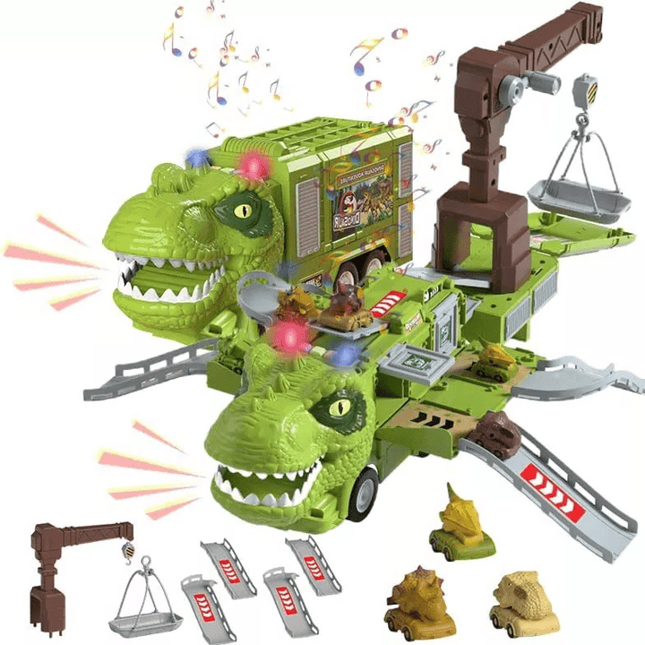 Interactive Dinosaur Hauler with Lights and Sounds - Safe and Durable - Transport Vehicle and Storage Box Combined