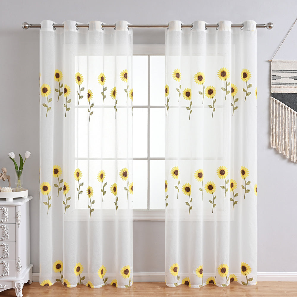 SunnyFields | Sunflower Curtain for a Farmhouse Interior
