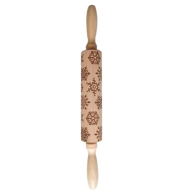 FestiveRoll - Christmas Cookie Relief Rolling Pin - Artisan Engraved for Perfect Baking Creations