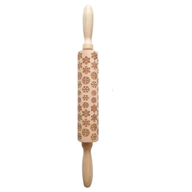 FestiveRoll - Christmas Cookie Relief Rolling Pin - Artisan Engraved for Perfect Baking Creations
