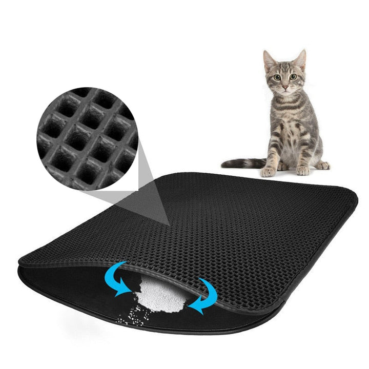 Eco-Friendly Cat Litter Mat - Catches Litter and Easy to Clean - Compact and Efficient