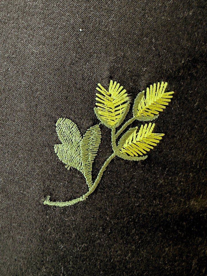 LunaDroom – Black Pillowcase Set – Embroidered Stars and Moon for Magical Nights