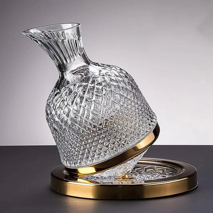 Glasseur – Crystal Serving Carafe – With Rotating Base for Elegant and Practical Use