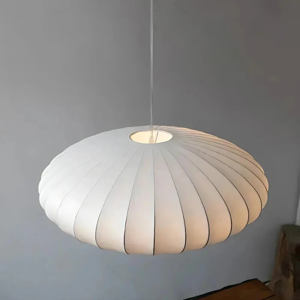 SilkenGlow – Japandi Pendant Lamp with Soft Silk & Minimalist Design