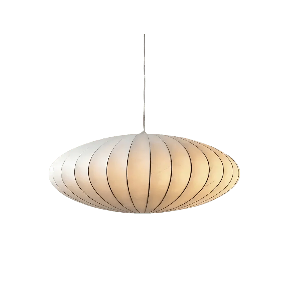 SilkenGlow – Japandi Pendant Lamp with Soft Silk & Minimalist Design