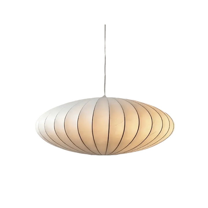 SilkenGlow – Japandi Pendant Lamp with Soft Silk & Minimalist Design