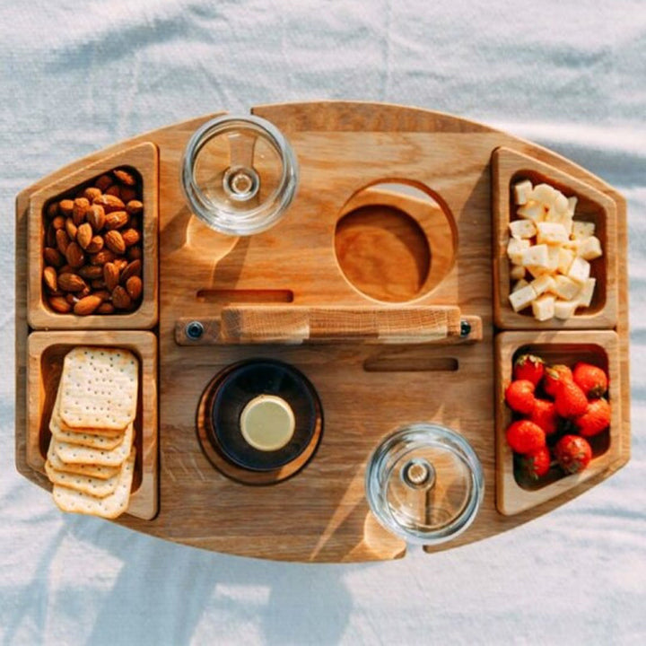 WineTableToGo – Portable Wooden Picnic Table – Convenient and Spacious Design for Outdoor Moments