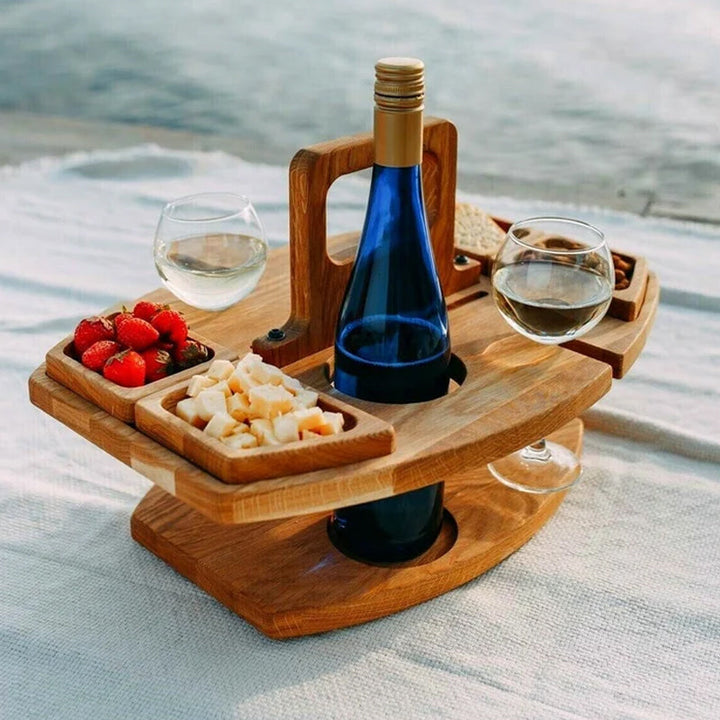 WineTableToGo – Portable Wooden Picnic Table – Convenient and Spacious Design for Outdoor Moments