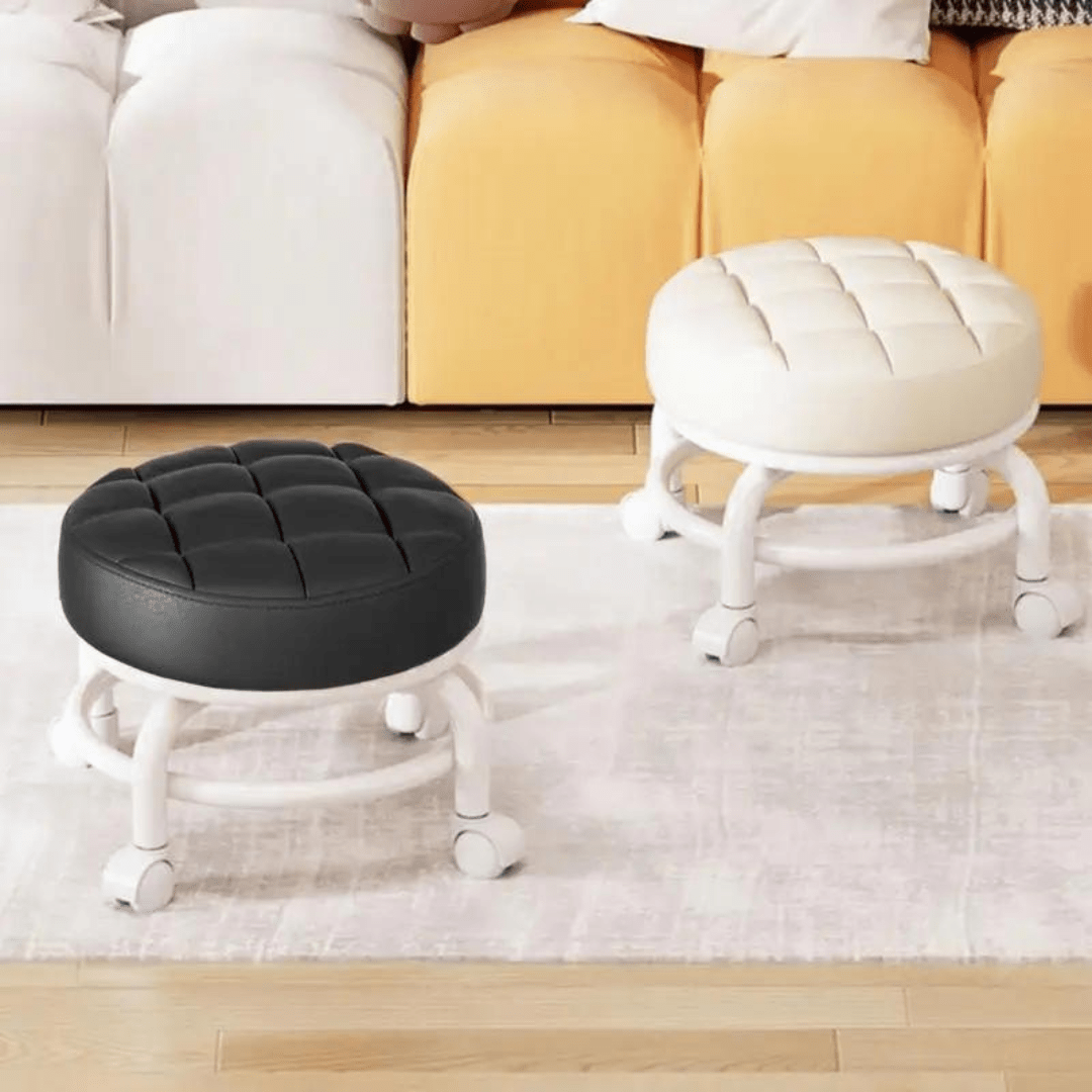 FlexiRoll - Ergonomic Rolling Stool - 360° Swivel Seat Stool - Adjustable Rotating Stool