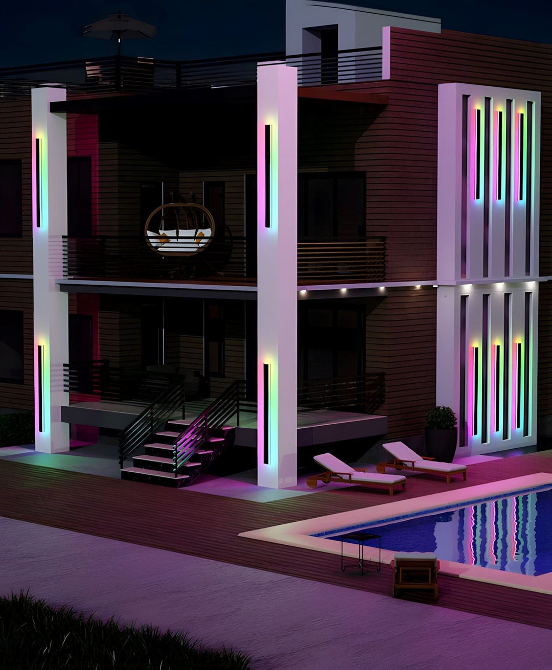 BoltGlow – RGB Wall Lamp with Music Effects and Weather-Resistant Design