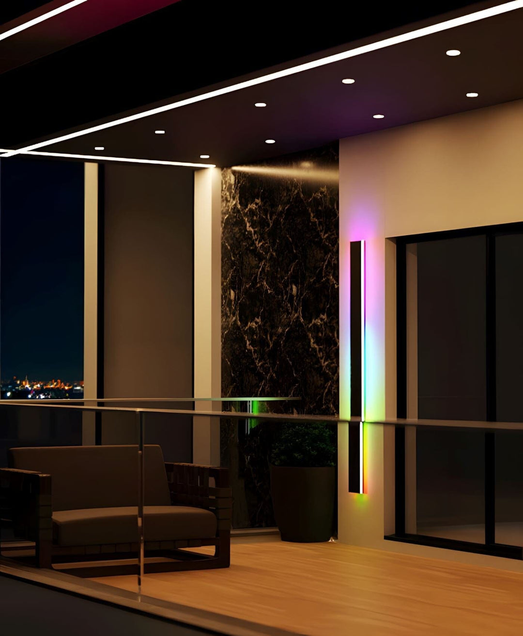 BoltGlow – RGB Wall Lamp with Music Effects and Weather-Resistant Design