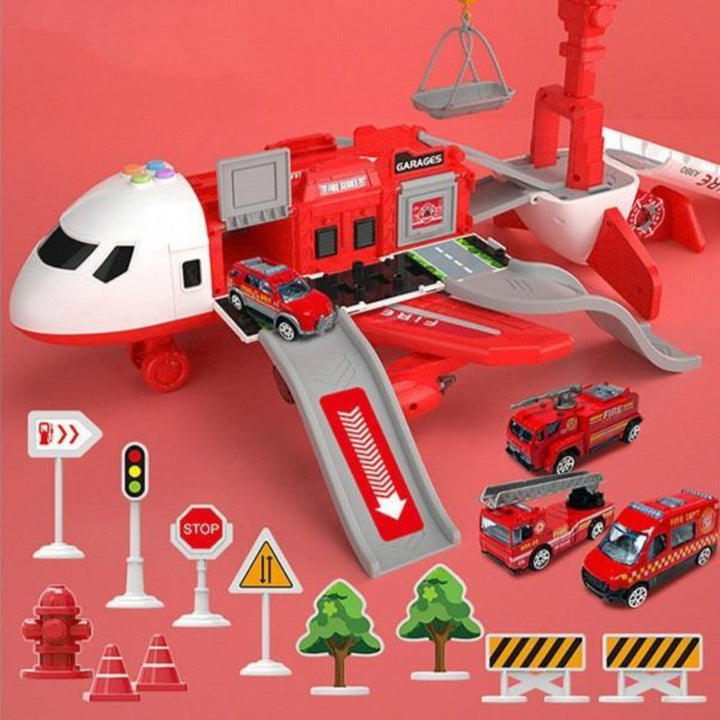 Adventurous Airplane Playset - large airplane and three mini construction vehicles - designed for children aged 3 to 6 years - promotes creative play